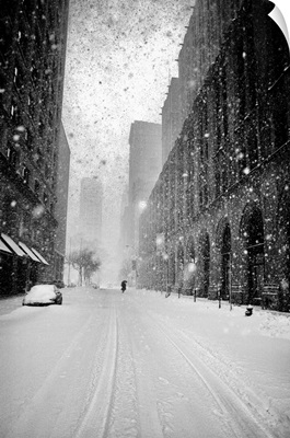 New York Walker In Blizzard