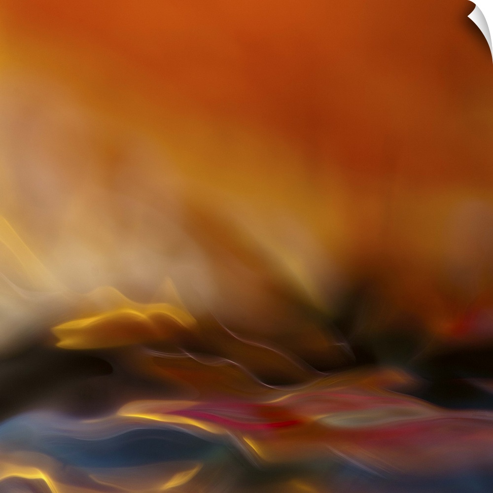 Abstract photograph with motion blur resembling a fire.