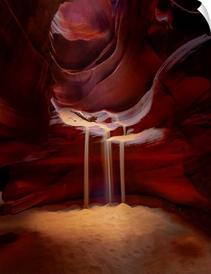 Sandfall In Antelope Canyon