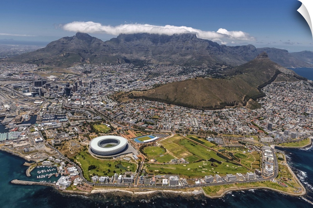 Aerial view of Cape town in South Africa, Africa.