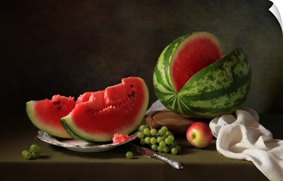 Still Life With Watermelon and Grapes