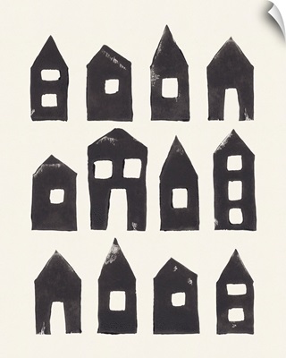 Tiny Houses #1 | Hand-printed Linocut