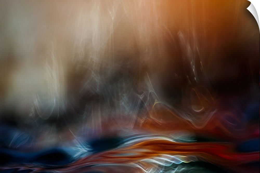 Abstract photograph with motion blur, creating light patterns.
