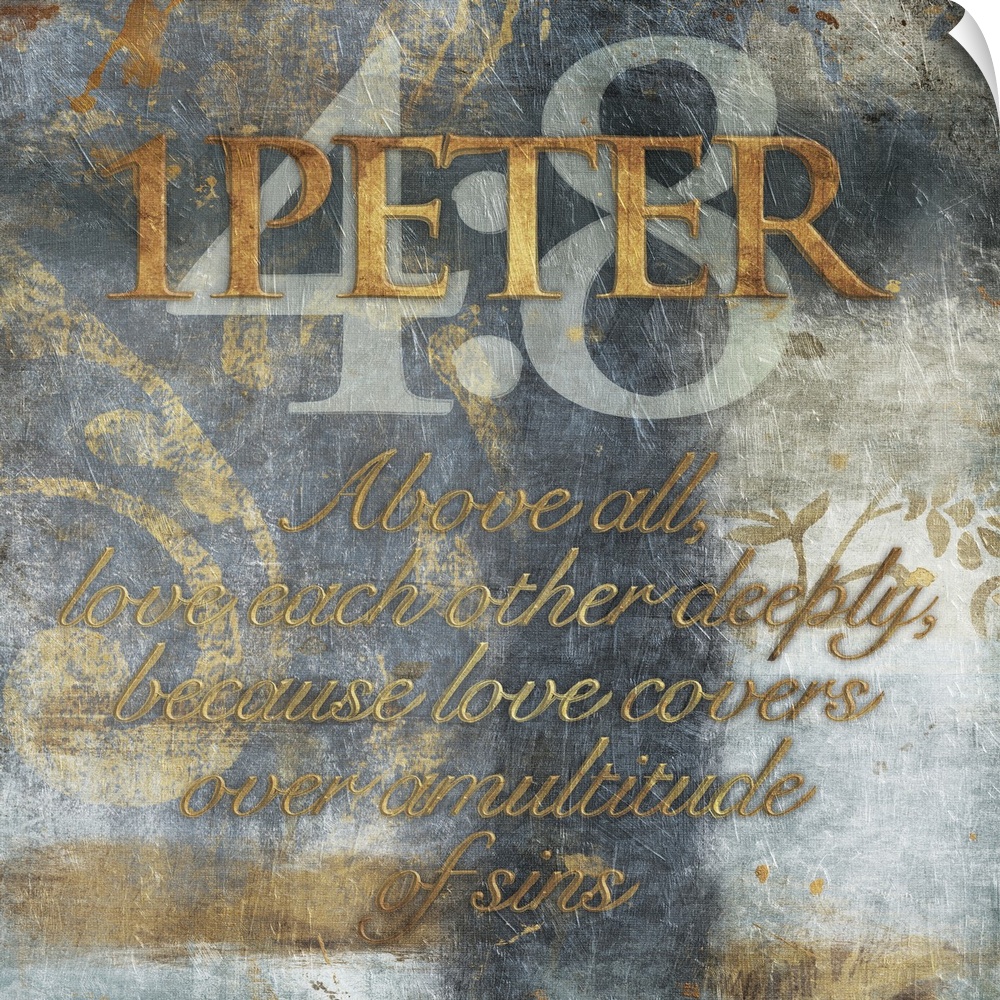 Typography art of the Bible verse 1 Peter 4:8.