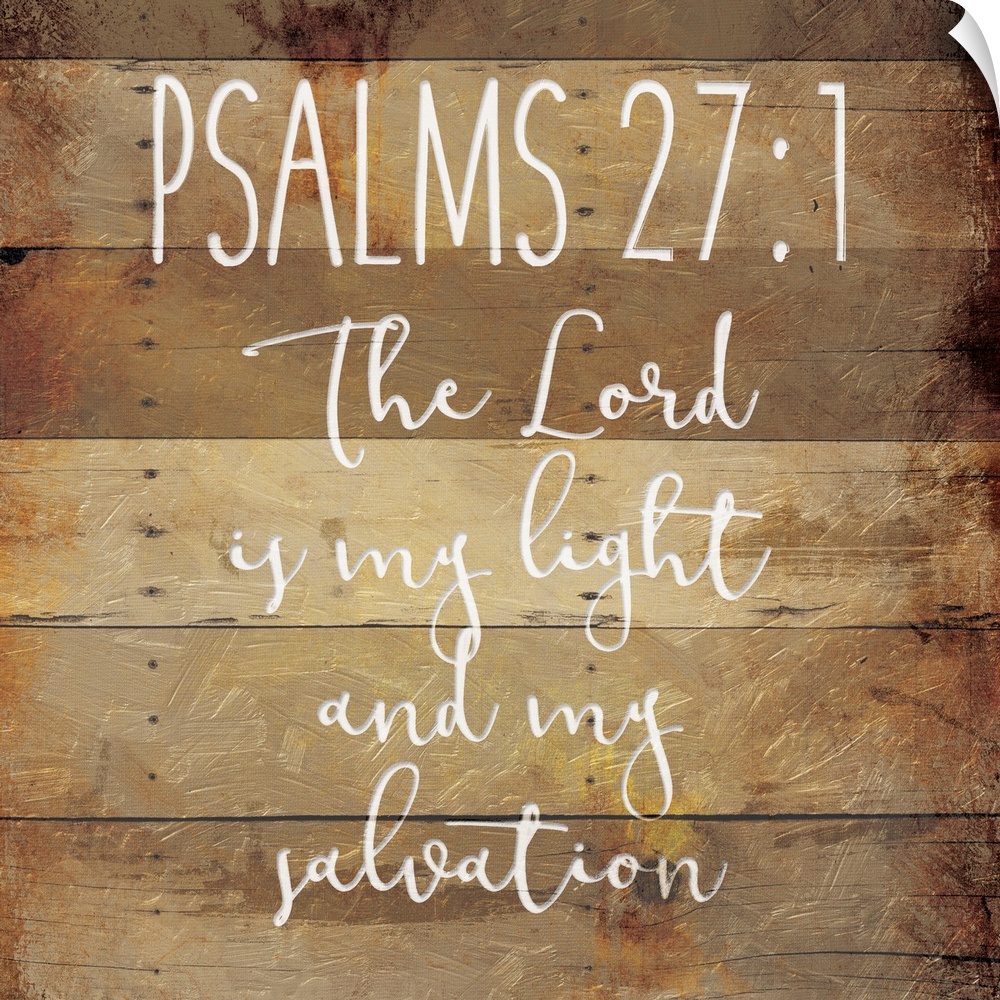 Typography art of the Bible verse Psalms 27:1.