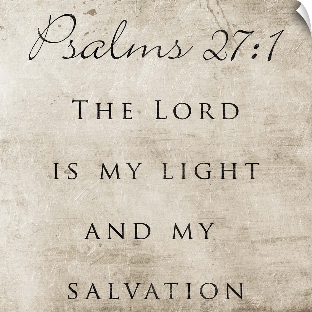 Typography art of the Bible verse Psalms 27:1.