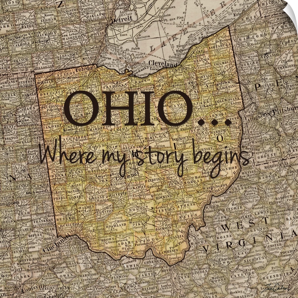 Black text over a map of the state of Ohio.