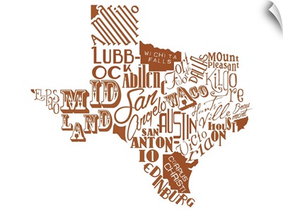 Texas Typography map