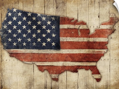 USA Flag wood