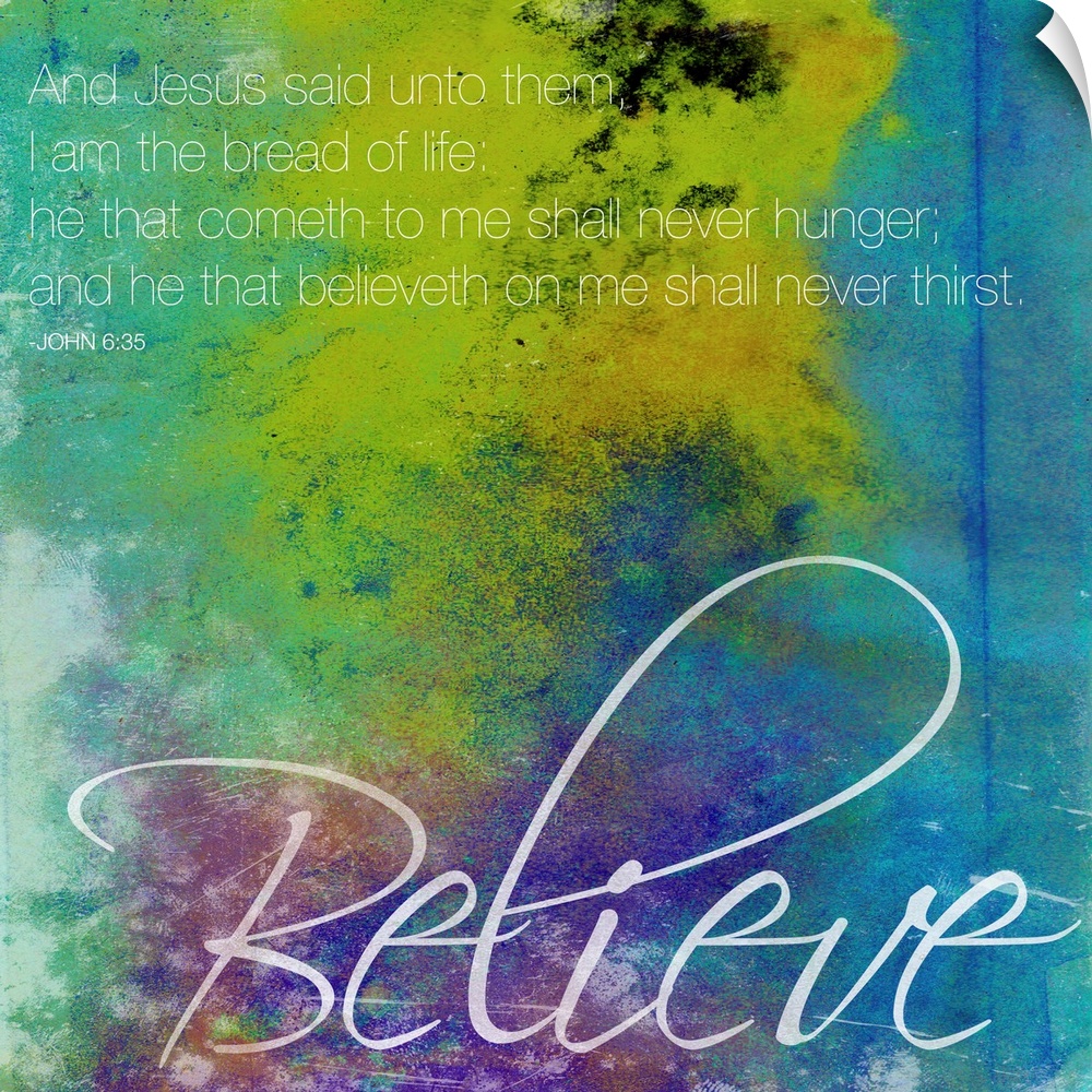 Watercolor scripture typography art.