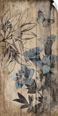 Wood Blue Floral II