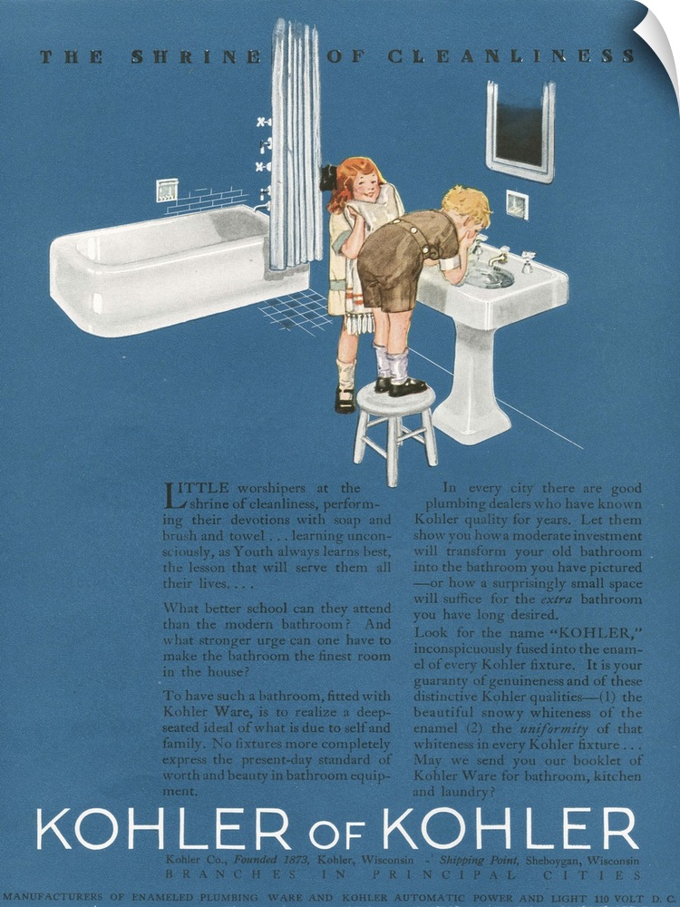 Kohler.1923.1920s.USA.cc bathrooms interiors washing...