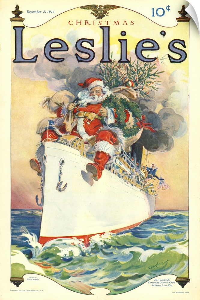 Leslie..s.1914.1910s.USA.Father Christmas Santa Clause ships cruises...
