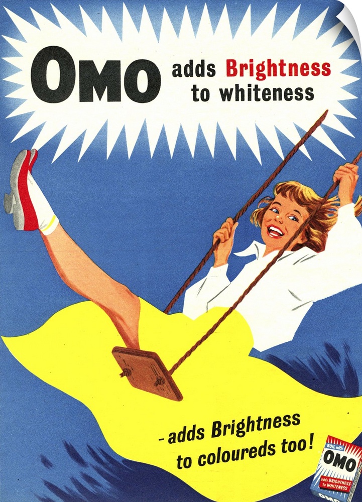 Omo.1950s.UK.washing powder products detergent...