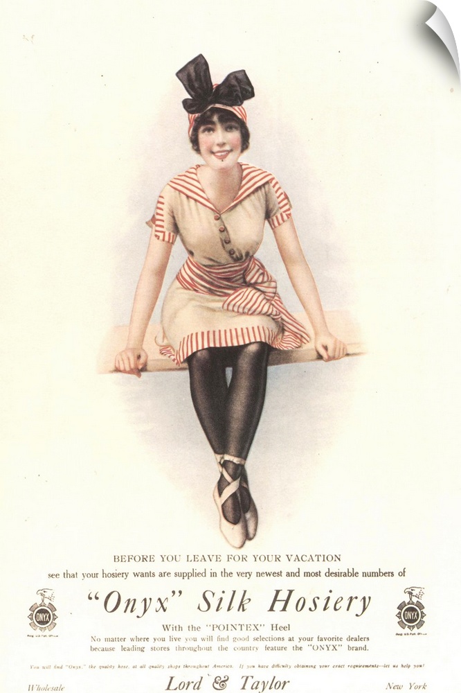 .1915.1910s.USA.onyx silk stockings womens nylons hosiery...