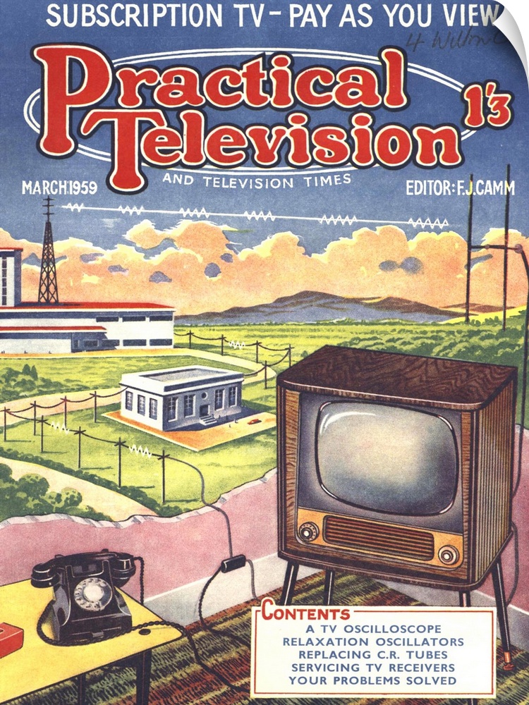 Practical Television .1950s.UK.visions of the future televisions pay per view diy futuristic magazines do it yourself...