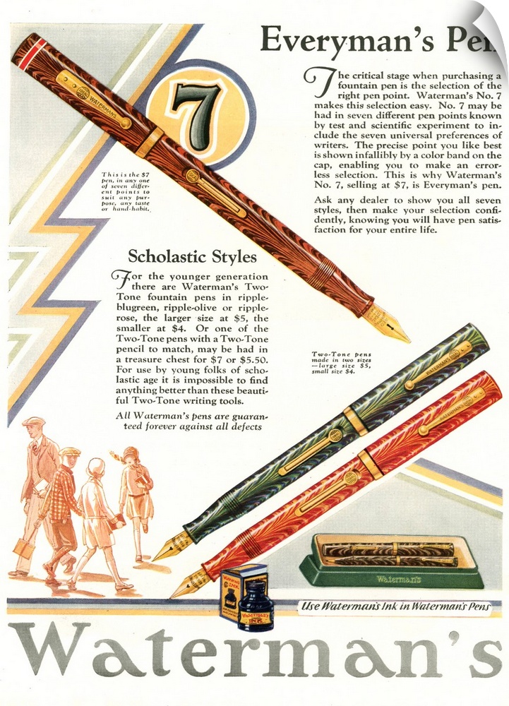 Waterman..s.1929.1920s.UK.cc pens watermans...