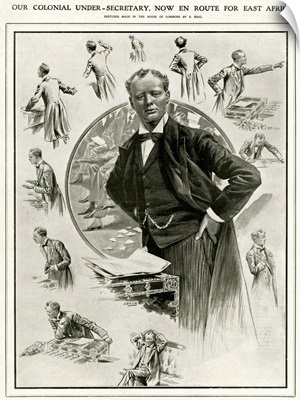 Winston Churchill Sketches Magazine Page