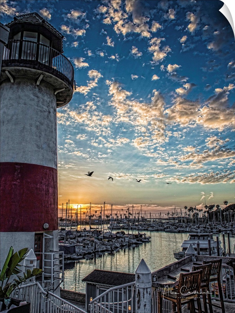 Oceanside Lighthouse at sunset. Oceanside, California, USA