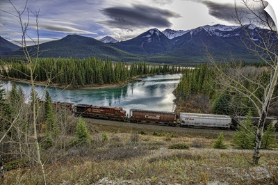 Train along river - Banff
