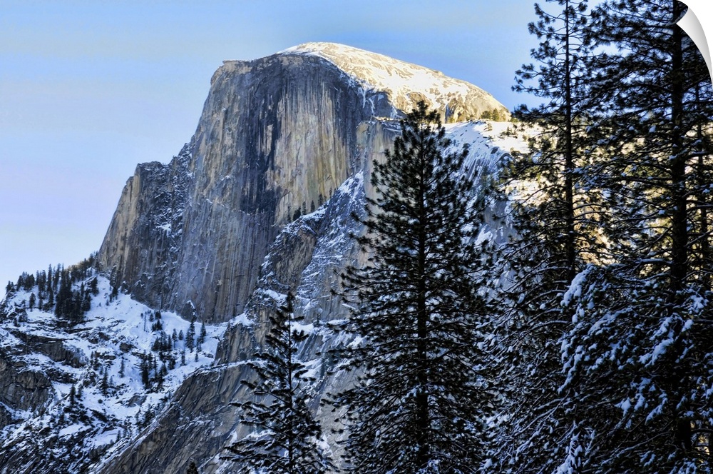 Yosemite's Half Dome in winter. Yosemite national park is in California, USA.