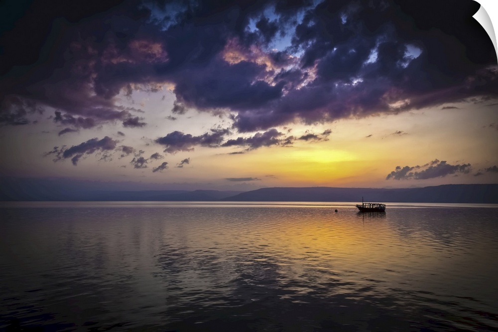 A Calm Settles On The Sea Of Galilee, Just After A Storm, Galilee, Israel