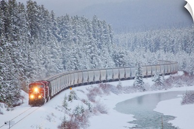 A Canadian Pacific Train, Alberta Highway 1A, Lake Louise, Alberta, Canada