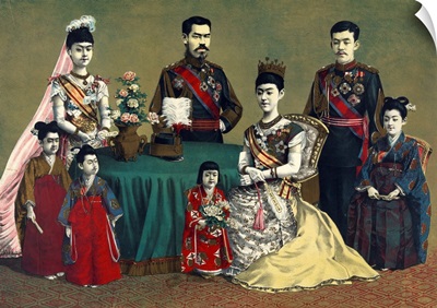 A Group Portrait Of Meiji, Emperor Of Japan And The Imperial Family
