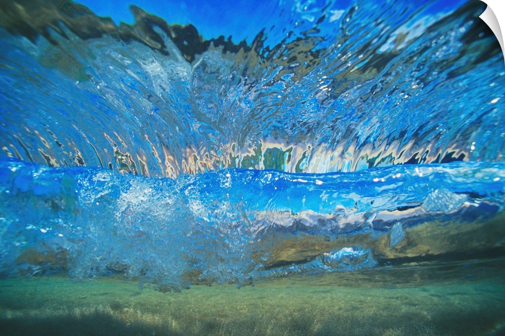 Abstract Underwater View Of Waves And Surf