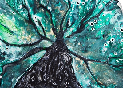 Abstract Watercolor Painting Of A Tree And Its Branches