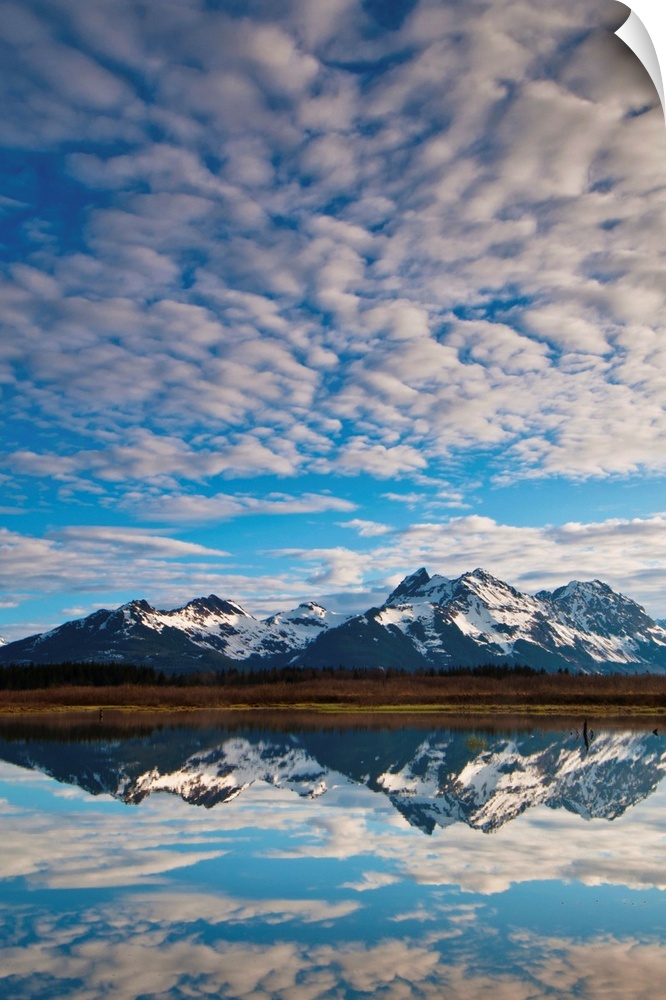 Alaganik Slough Reflecting The Chugach Mountains, Chugach National Forest, Alaska