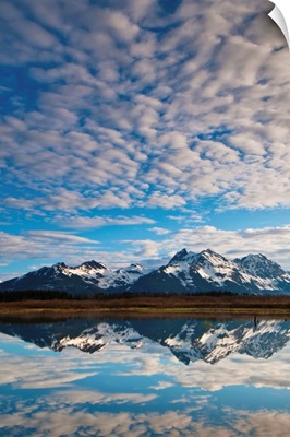 Alaganik Slough Reflecting The Chugach Mountains, Chugach National Forest, Alaska