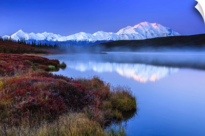 Alaska Range Mountain And Wonder Lake, Denali National Park And Preserve, Alaska