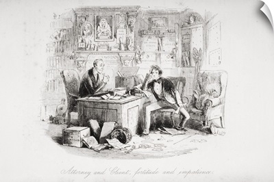 Attorney And Client, Fortitude And Impatience. Illustration From The Book Bleak House