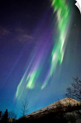 Aurora Borealis Over The Chugach Mountains, Southcentral Alaska