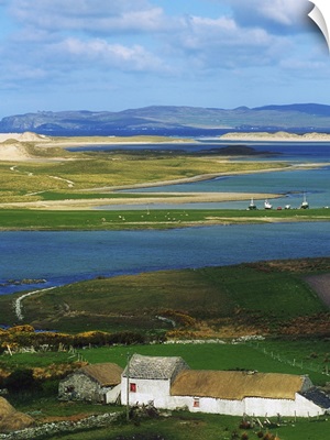 Ballyness, Co Donegal, Ireland, Aerial View Of House And Bay