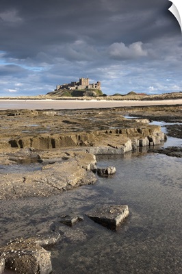 Bamburgh Castle In The Distance, Bamburgh, Northumberland, England