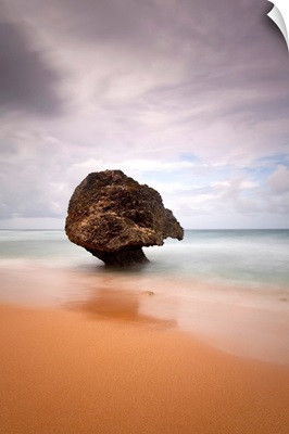 Barbados, Strange shaped rock in shallow waters, Bathsheba