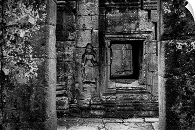 Bas-Relief Of Crowned Woman Beside Window, Banteay Kdei, Angkor Wat, Siem Reap, Cambodia