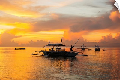 Beautiful sunrise in Alona Beach, Panglao Island, Bohol, Philippines