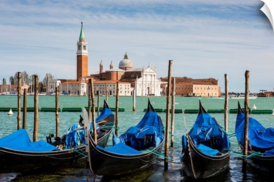 Boats anchored at marina, Venice, Italy