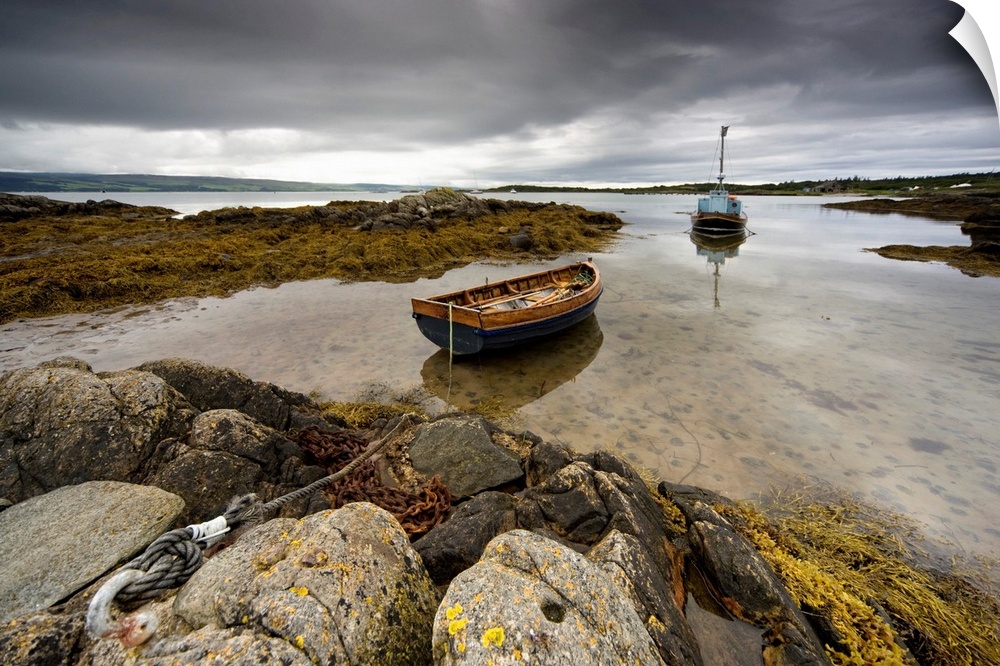 Boats in water, Ardminish, Gigha, Scotland.
