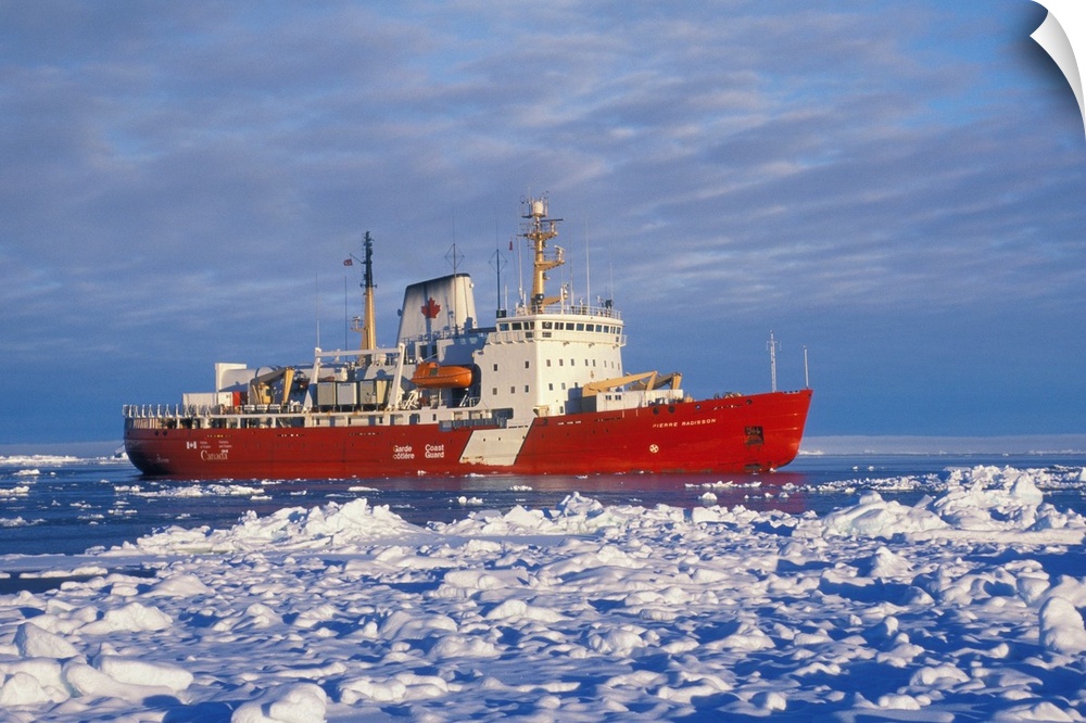 Canadian Coast Guard Icebreaker, In The Sea Between Ellesmere Island And Greenland