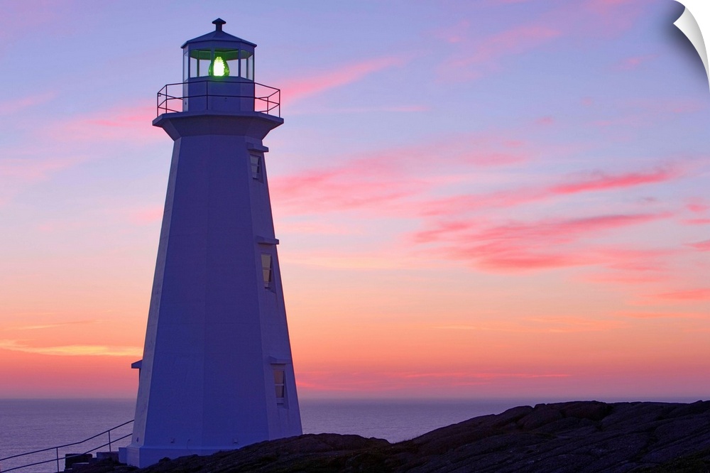 Cape Spear Lighthouse At Dawn, Avalon Peninsula, Newfoundland, Canada