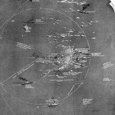 Chart Of The RMS Titanic Wreck Site Showing Ships Within Call By Wireless