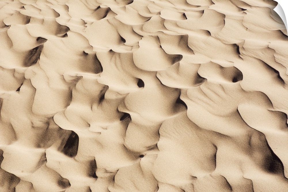 Close up of sand dune pattern looks like waves of sand, Mendoza, Argentina.