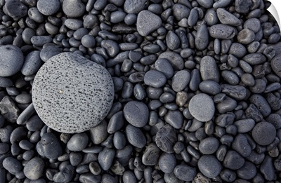 Close-up of smooth rocks on a beach, Iceland