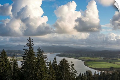 Clouds drift over Youngs Bay, Astoria, Oregon, United States of America