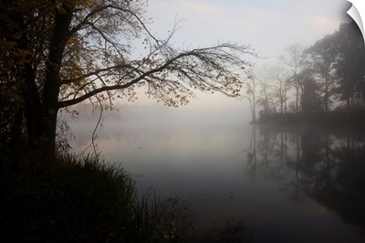 Dawn at pond in autumn, Salem, Connecticut, United States of America