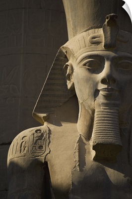 Detail Of Head Of Pharaoh Statue; Luxor Temple, Egypt
